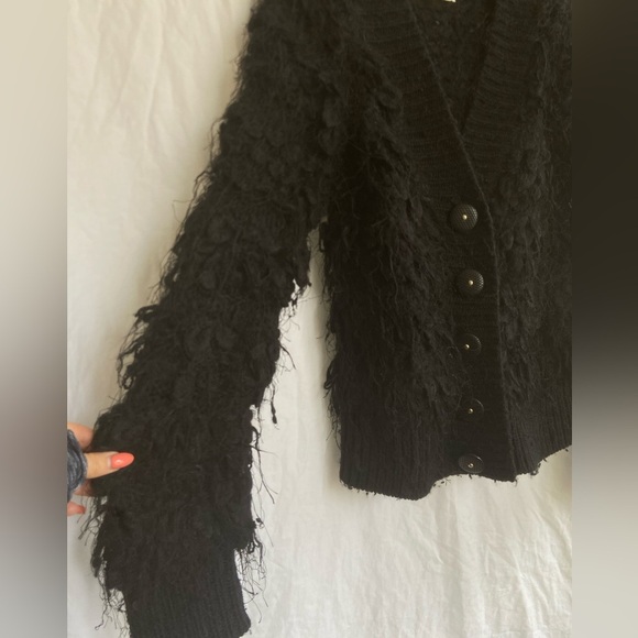 Anthropologie Leifsdottir Black Wool Alpaca Mohair Blend Sweater Size Small - Picture 4 of 15